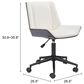 Zuo Modern Maker Office Chair with White Faux Leather in Black, , large