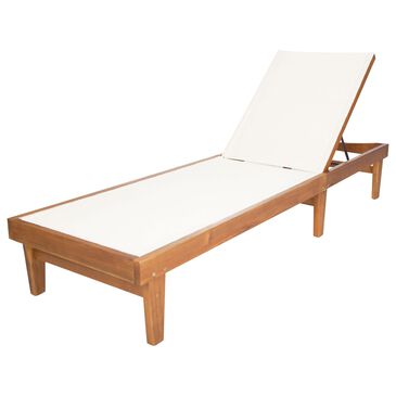 Noble House Summerland Patio Chaise Lounge in White, , large