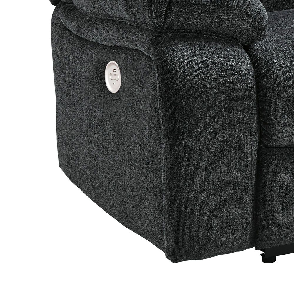 Signature Design by Ashley Draycoll Power Reclining Loveseat with Console in Slate, , large