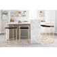 Lumisource Fuji Stackable Counter Stool with Black Velvet Cushion in Gold (Set of 2), , large
