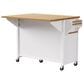 HOMLUX 52" Kitchen Island with Drop Leaf in White, , large