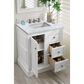 James Martin Vanities De Soto 30" Single Bathroom Vanity in Bright White with 3 cm Carrara White Marble Top and Rectangular Sink, , large