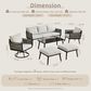 HOMLUX 6-Piece Patio Conversation Set with Woven Sling Fabric in Light Gray, , large