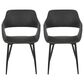 LumiSource Margarite Contemporary Dining/accent Chair in Black Metal and Grey Faux Leather by LumiSource - Set of 2, , large