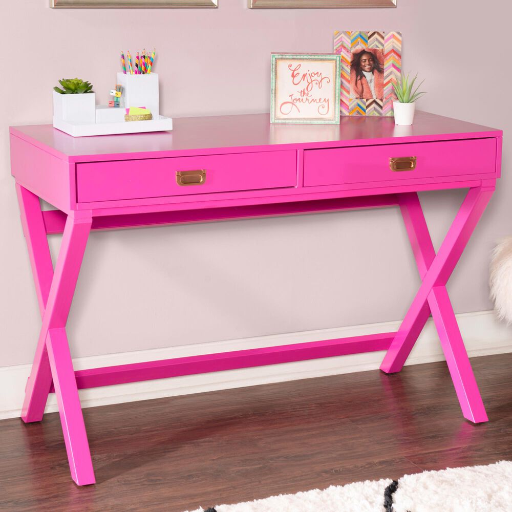 Linon Home Decor Peggy Writing Desk in Raspberry Pink, , large