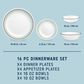 Corelle Paloma 16-Piece Dinnerware Set in White, Black, Aqua and Gold, , large