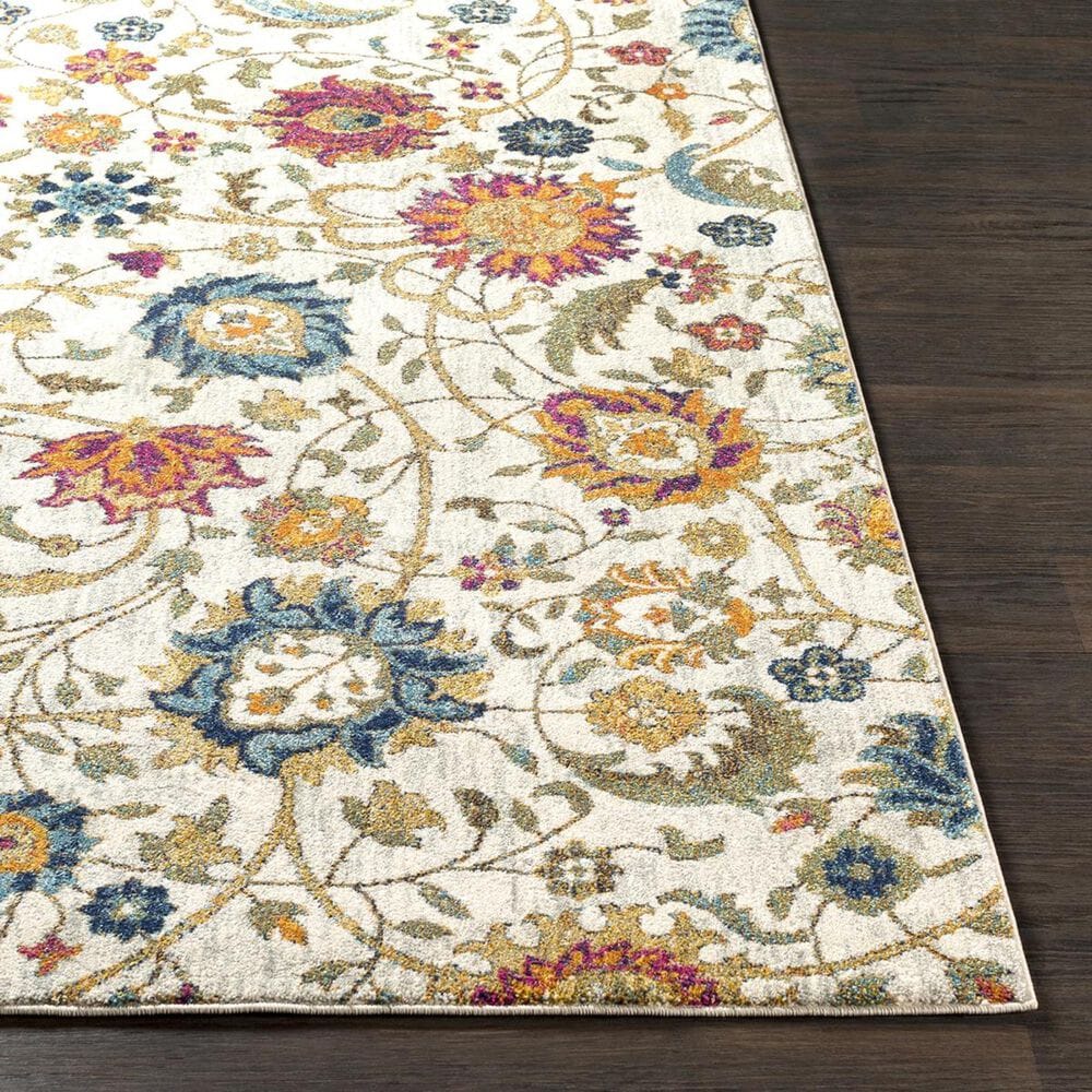 Surya Harput HAP-1074 5&#39;3&quot; x 7&#39;3&quot; Saffron, Teal and Gray Area Rug, , large