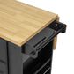 HOMLUX 51" Kitchen Island with Pull Out Trash Can Storage in Black, , large