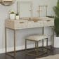 Maple and Jade Vanity Stool and Hidden Mirror in Light Gray and Gold, , large