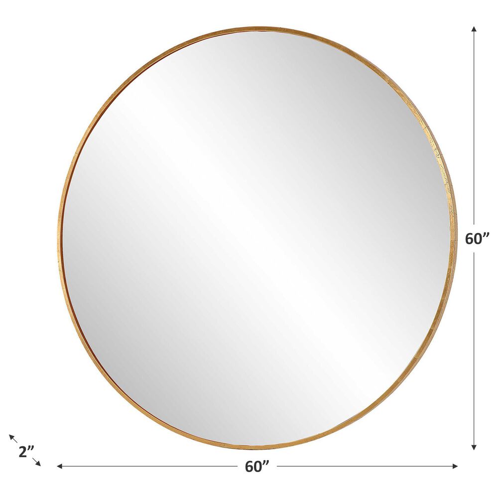 Uttermost Junius Large Round Wall Mirror in Antiqued Gold Leaf, , large