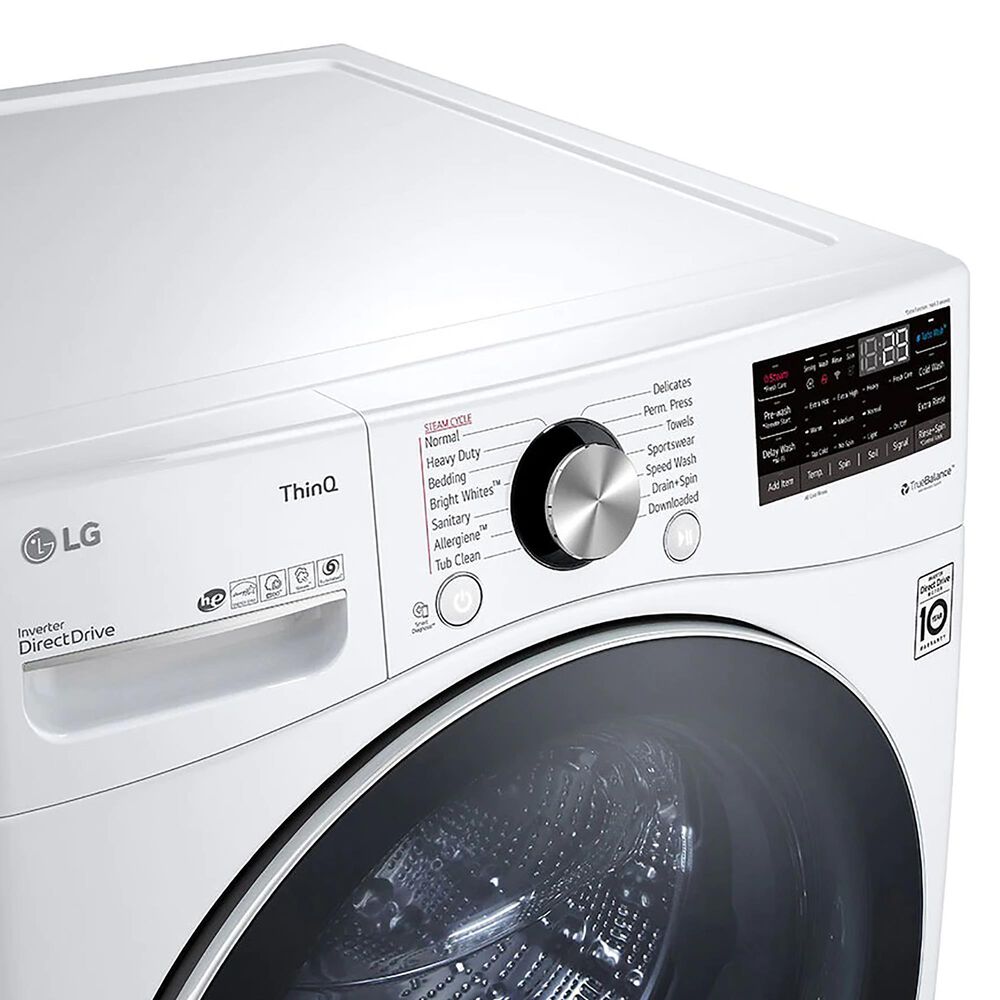 LG 5.0 Cu. Ft. Front Load Washer and 7.4 Cu. Ft. Gas Dryer with TurboWash 360 Laundry Pair in White &#40;Pedestals Sold Separately&#41;, , large