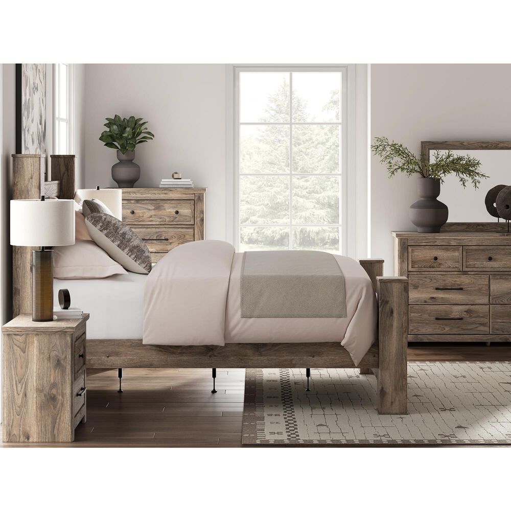 Ashley Rusticott Queen Poster Bed in Brown, , large