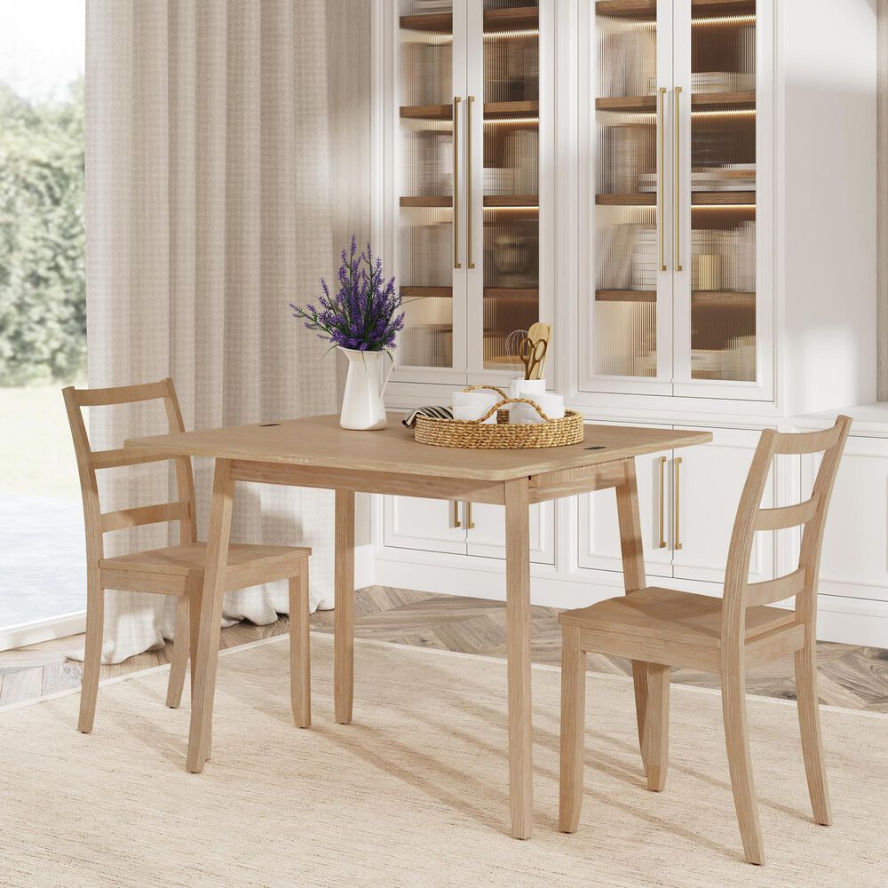 Linon Home Decor Brenton 3-Piece Rectangular Dining Set in Grey Wash, , large