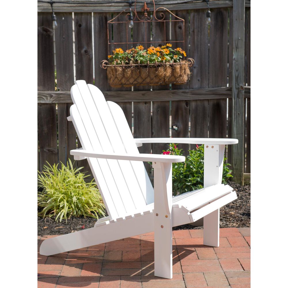 Linon Home Decor Adirondack Patio Chair in White, , large