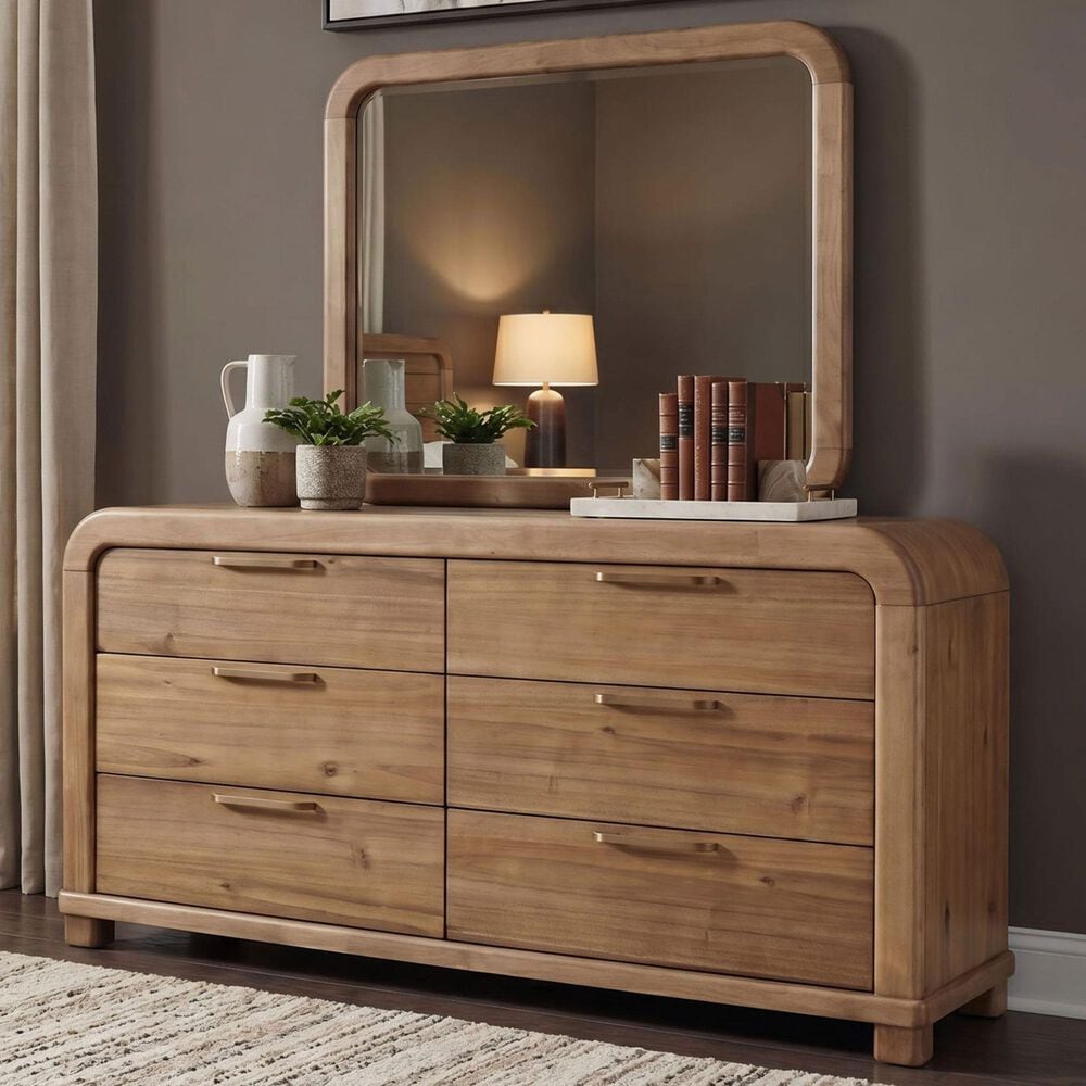 Urban Home Kione Dresser and Mirror in Brown, , large