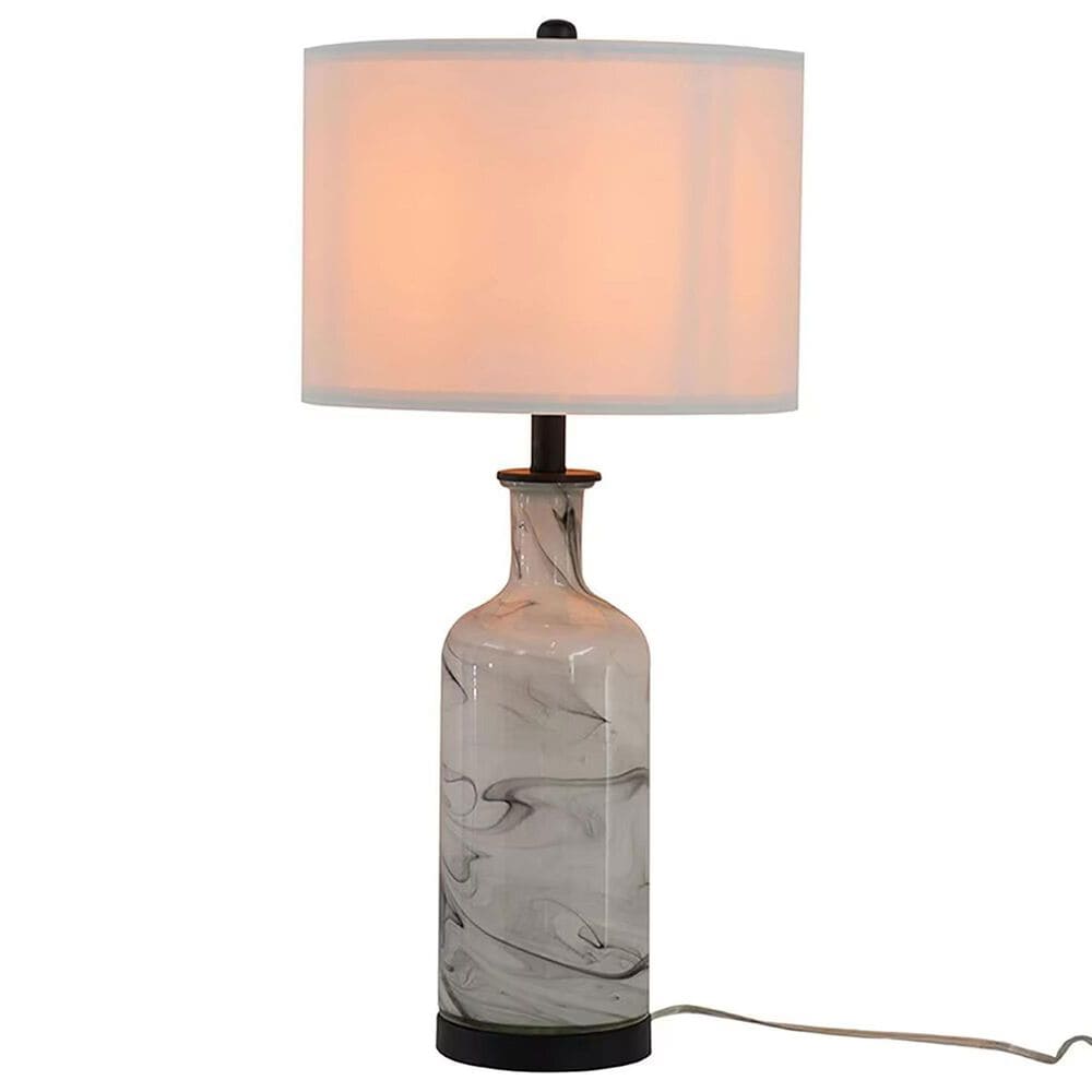 A&amp;B Home Sarris Swirl Table Lamp in Gray and White, , large