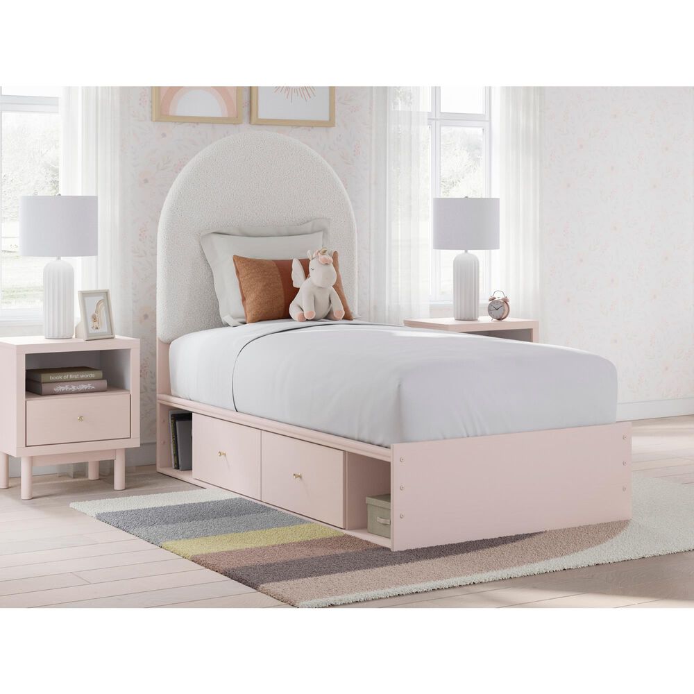 Ashley Wistenpine Twin Upholstered Panel Bed with 2 Storage Units, , large