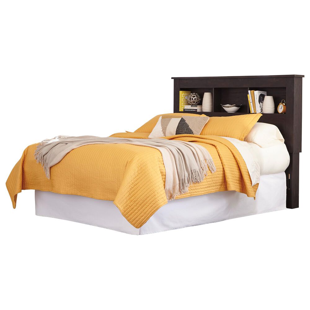 Signature Design by Ashley Reylow Queen Bookcase Headboard in Dark Brown, , large