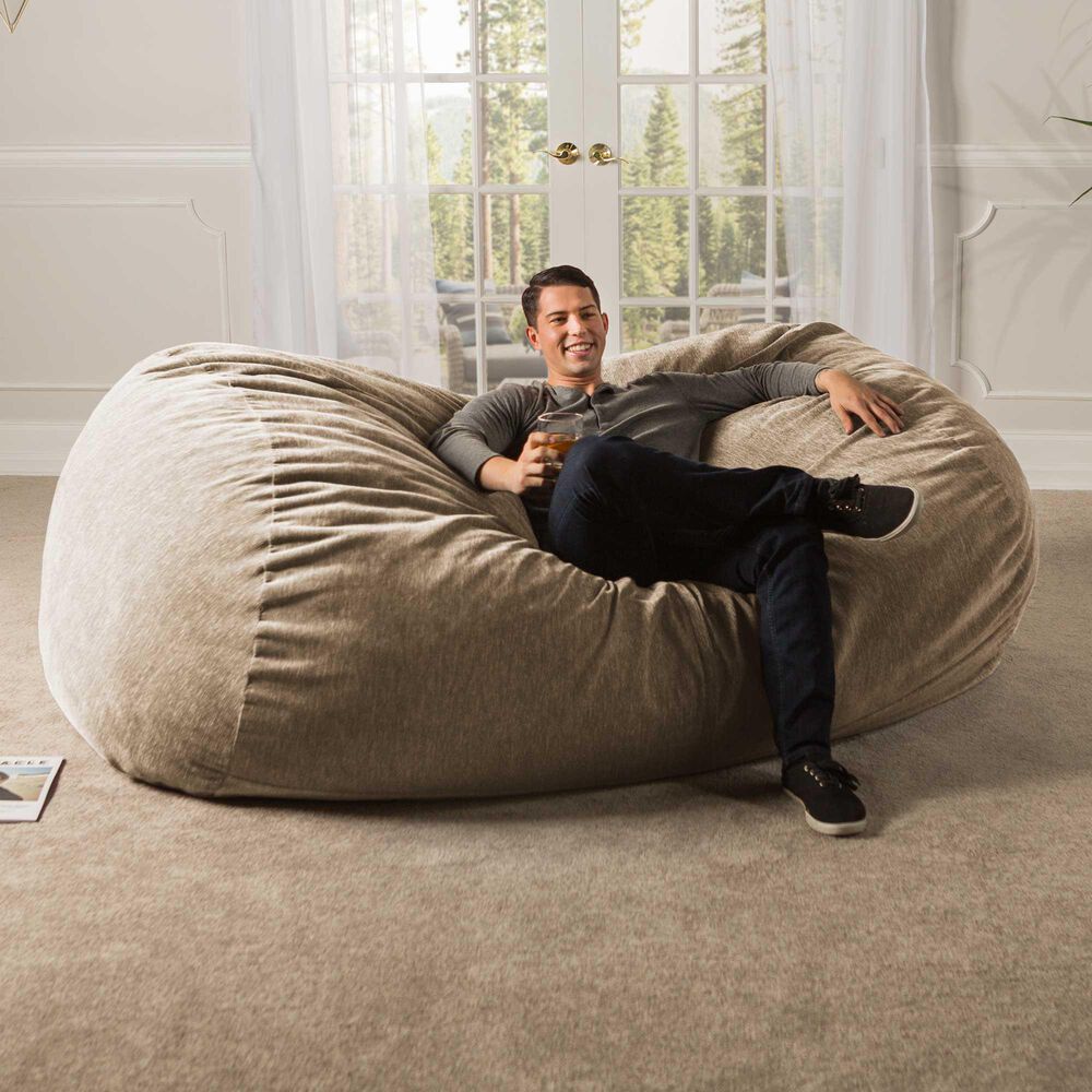 Jaxx 7&#39; Bean Bag Sofa in Beige, , large