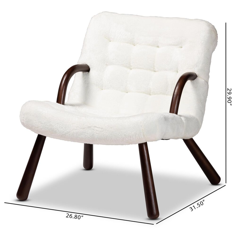 Baxton Studio Eisa Accent Chair in White, , large