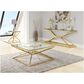 Monroe Double Pyramid Lamp Table in Gold, , large