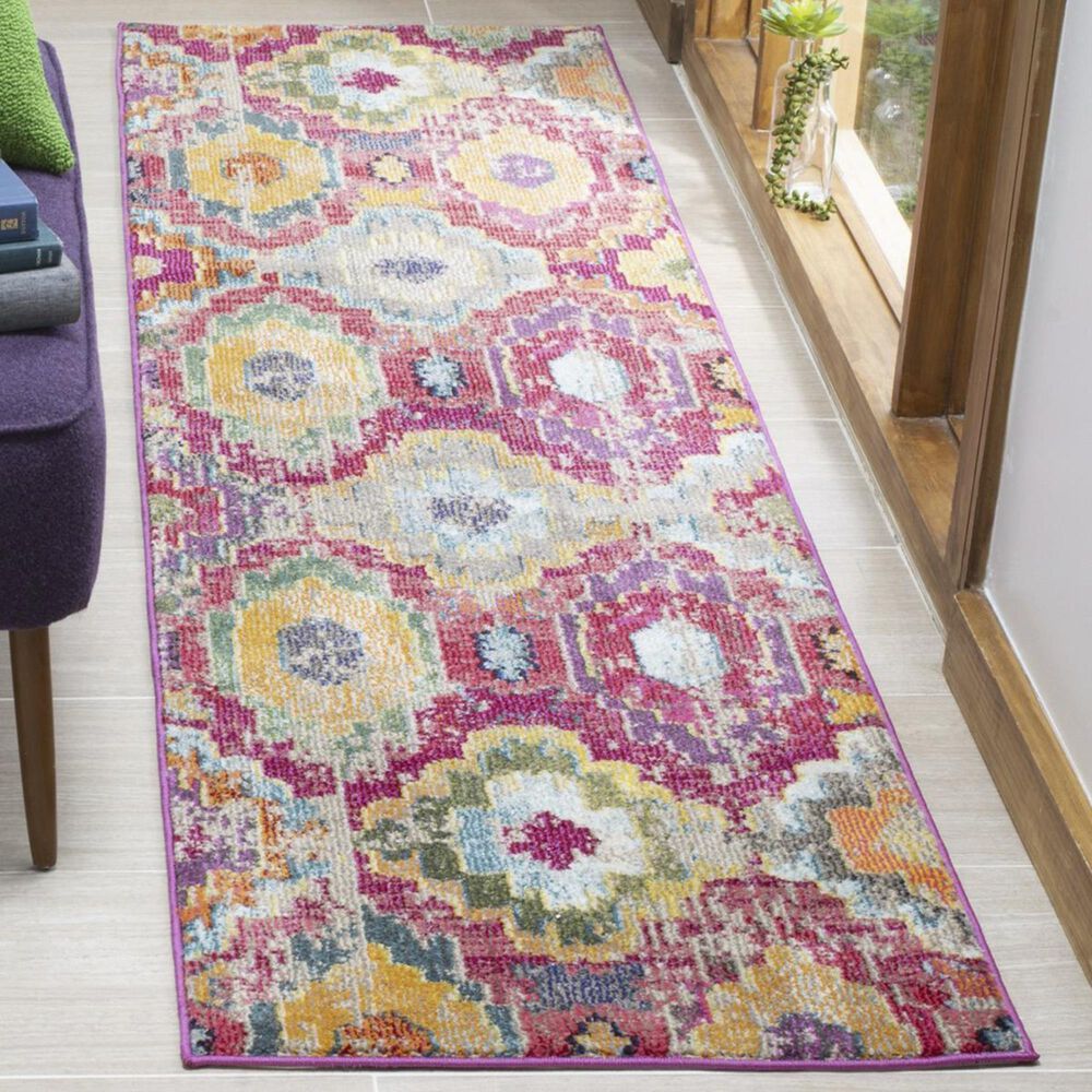 Safavieh Monaco MNC265Q 2&#39;2&quot; x 8&#39; Red and Blue Runner, , large