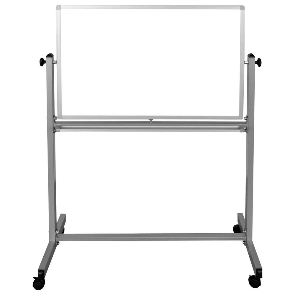Luxor 36" x 24" Reversible Magnetic Whiteboard in Silver and White, , large