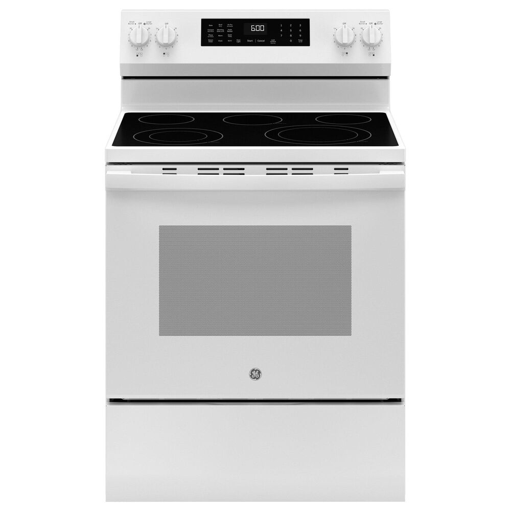 GE Appliances 2-Piece Kitchen Packages with 30&quot; Freestanding Electric Range and 1.9 Cu. Ft. Over-the-Range Microwave Oven in White, , large