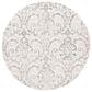 Safavieh Micro-Loop Damask 7" Round Ivory and Grey Area Rug, , large