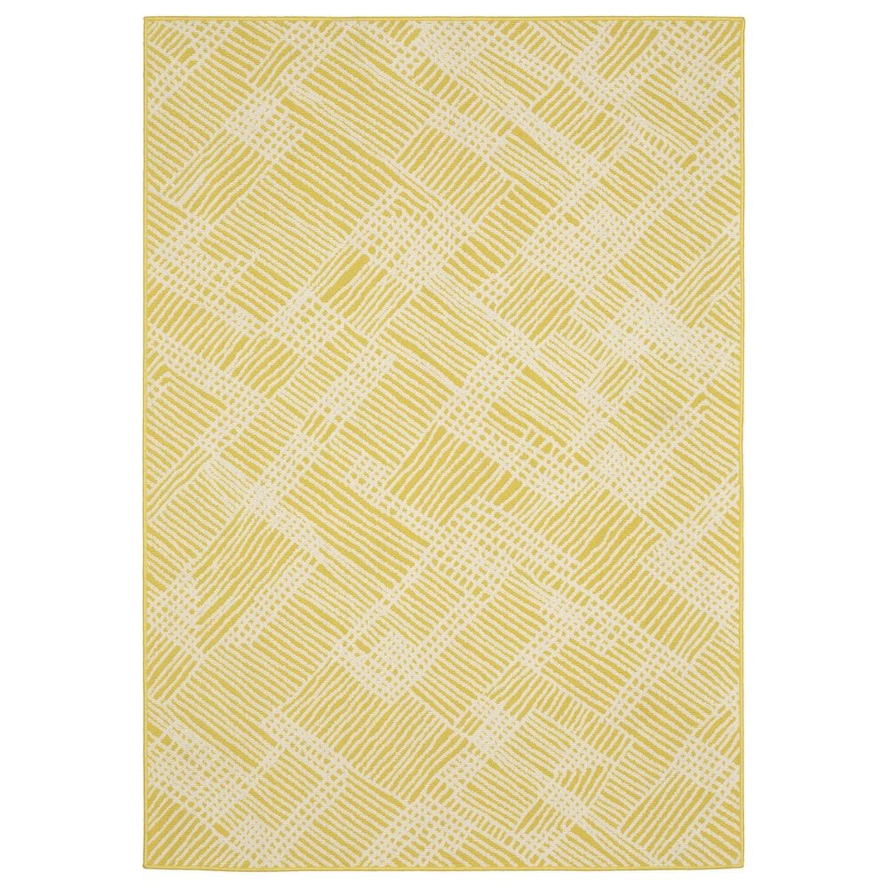 Oriental Weavers Havana Yellow and Ivory 3"3" x 5" Indoor/Outdoor Area Rug, , large