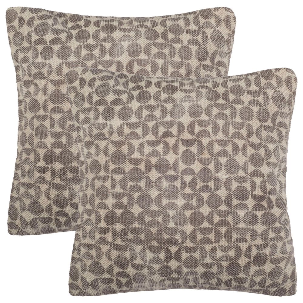 Safavieh Lorri 20" Pillow in Beige and Cream (Set of 2), , large