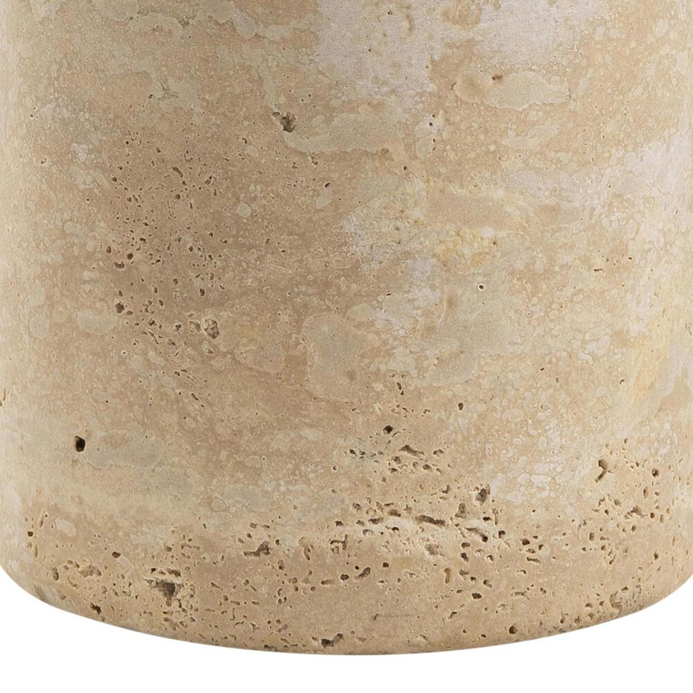 37B Agate Cylinder Table Lamp in Natural Travertine, , large
