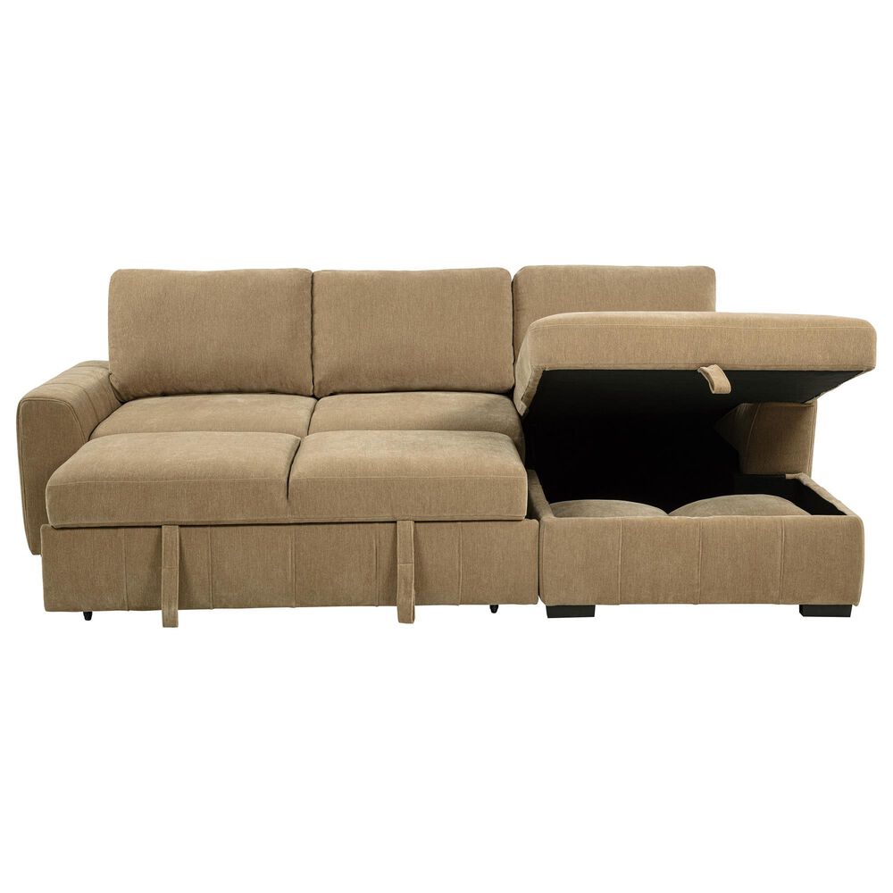 Coaster Pastrana Stationary Right Arm Facing Chaise Sleeper Sectional Sofa in Camel, , large