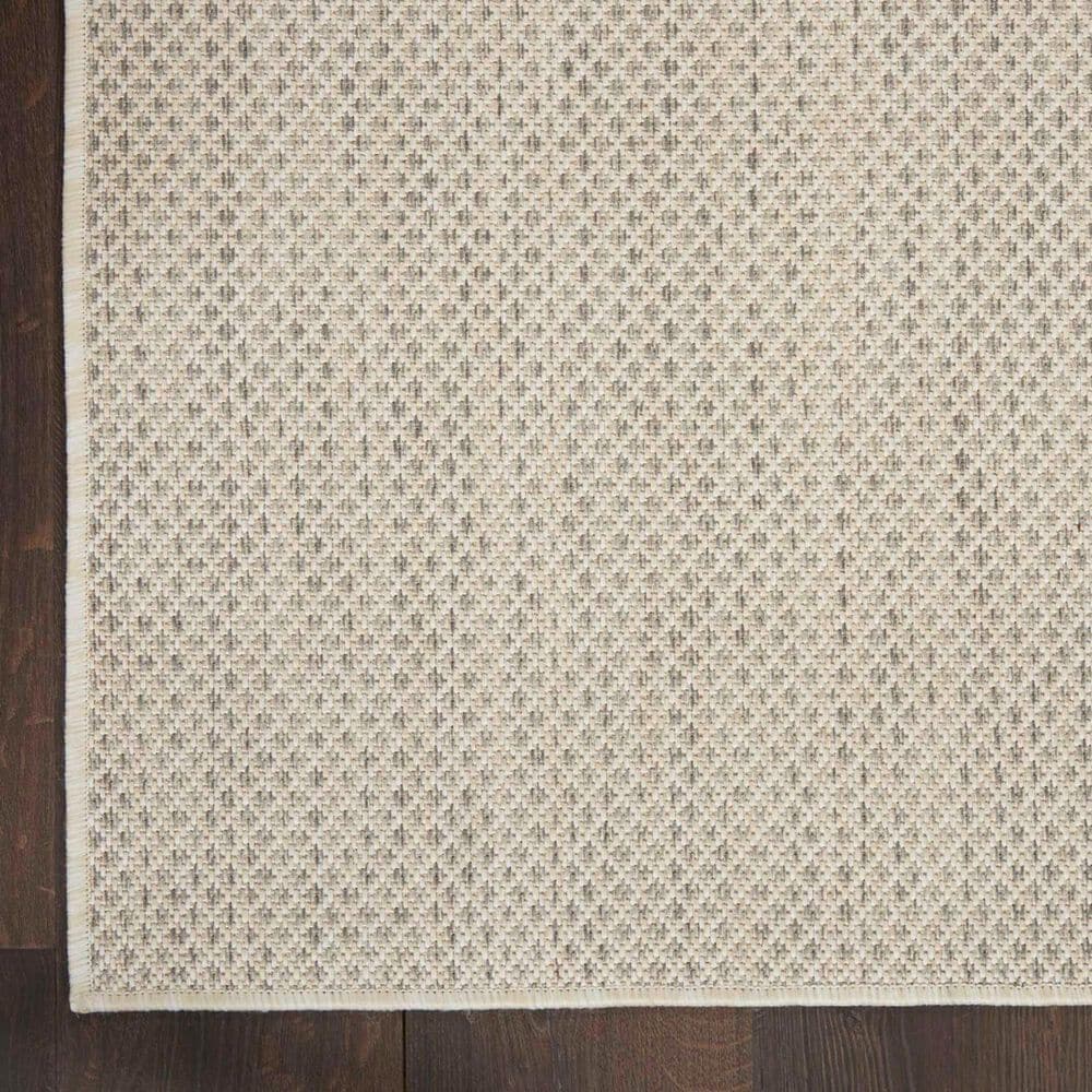 Nourison Courtyard Ivory and Silver 8&#39; x 10&#39; Indoor/Outdoor Area Rug, , large