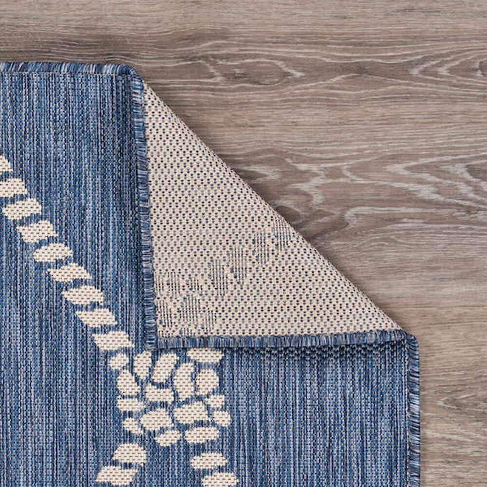 L&amp;R Resources Seaside SEADE81875AWT1A30 1&#39;10&quot; x 3&#39; Navy and White Indoor/Outdoor Area Rug, , large
