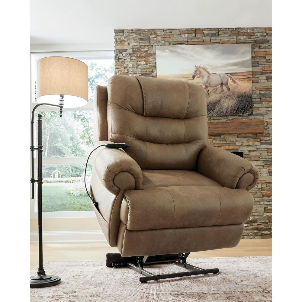 Ashley Revived and Restored Power Lift Recliner in Earth, , large