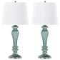 LumiSource Windsor Table Lamp in Clear Turquoise and Polished Nickel (Set of 2), , large