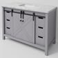 Lexora Home Marsyas 48" Single Bathroom Vanity in Dark Grey with White Carrara Marble Top and Rectangular Sink, , large