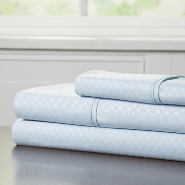 Timberlake 90 GSM King Embossed Sheet Set in Blue, , large
