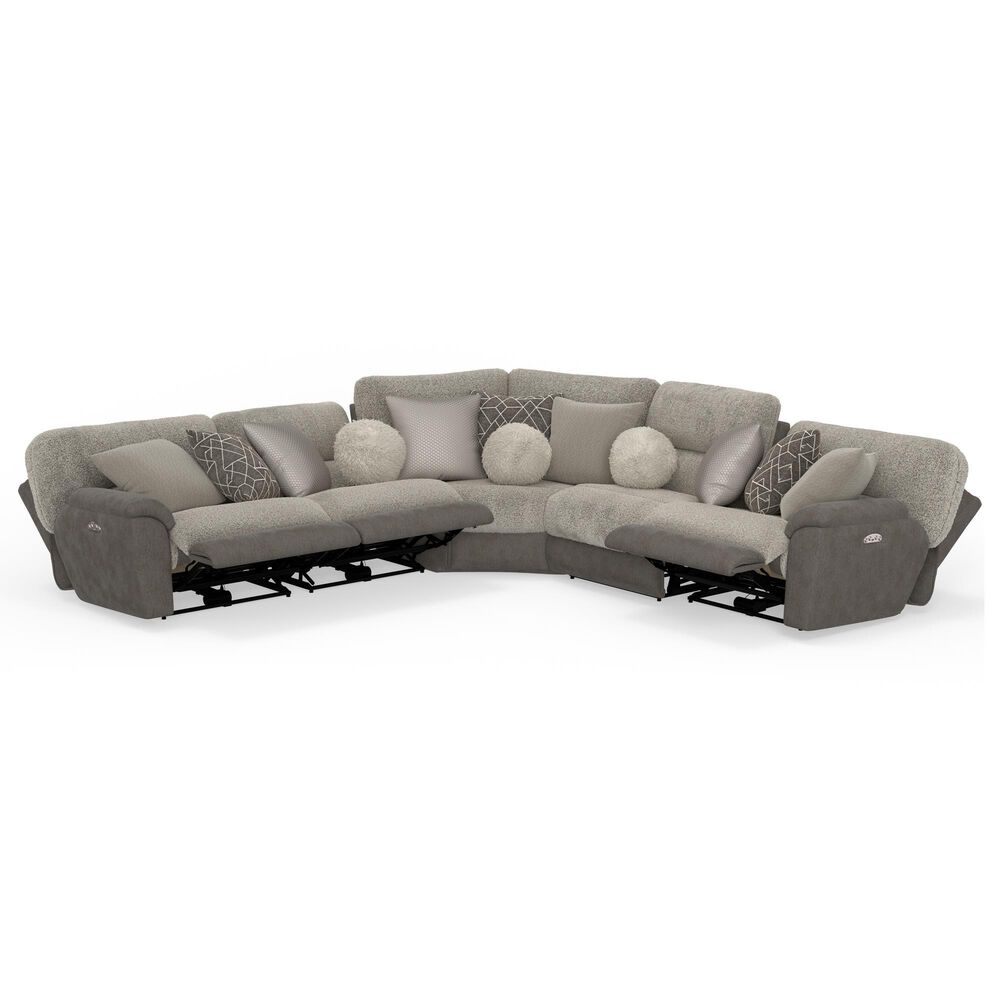 Catnapper Rendezvous 5-Piece Power Reclining Symmetrical Sectional in Slate and Fawn, , large