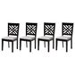 Baxton Studio Caron Side Chair with Gray Cushion in Espresso Brown (Set of 4), , large