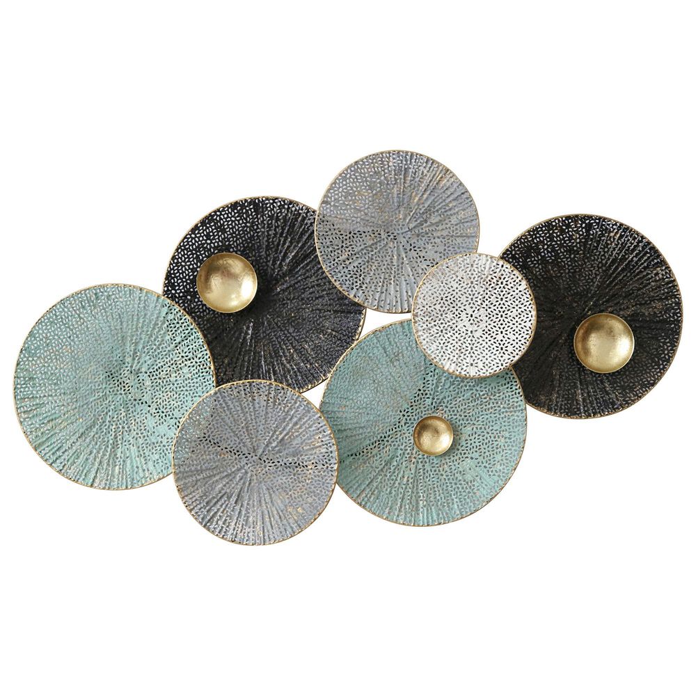 Sagebrook Home 19.75" x 35.75" Metal Lily Pad Wall Decor, , large