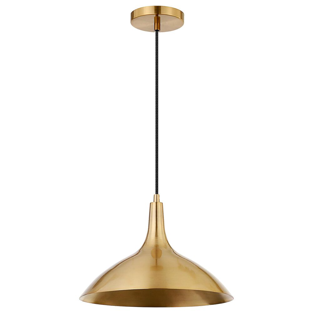 Hudson and Canal Barton Pendant in Matte Black/Brass, , large