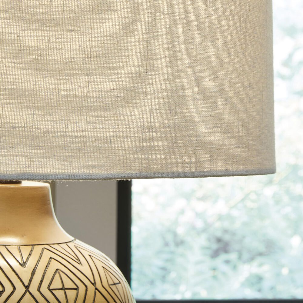Ashley Jairgan Table Lamp in Antiqued Tan and Black &#40;Set of 2&#41;, , large