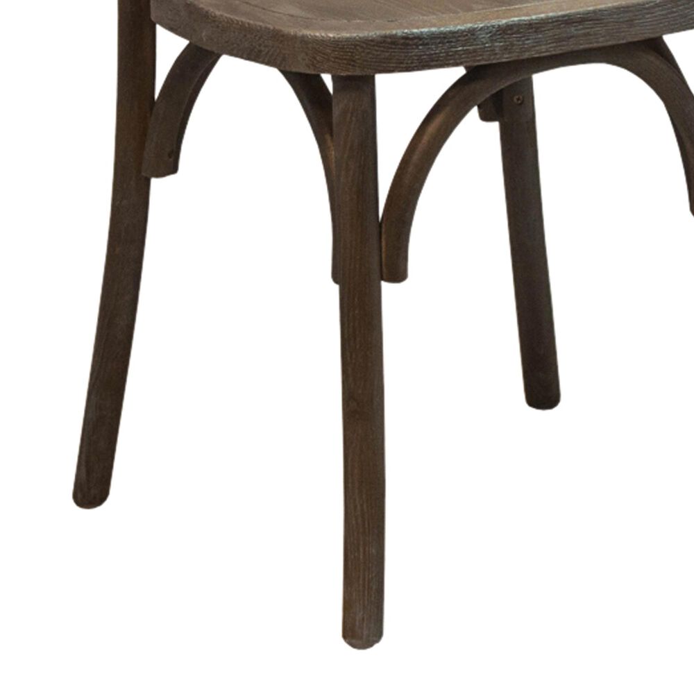 Flash Furniture Advantage X-Back Dining Side Chair in Dark Driftwood, , large