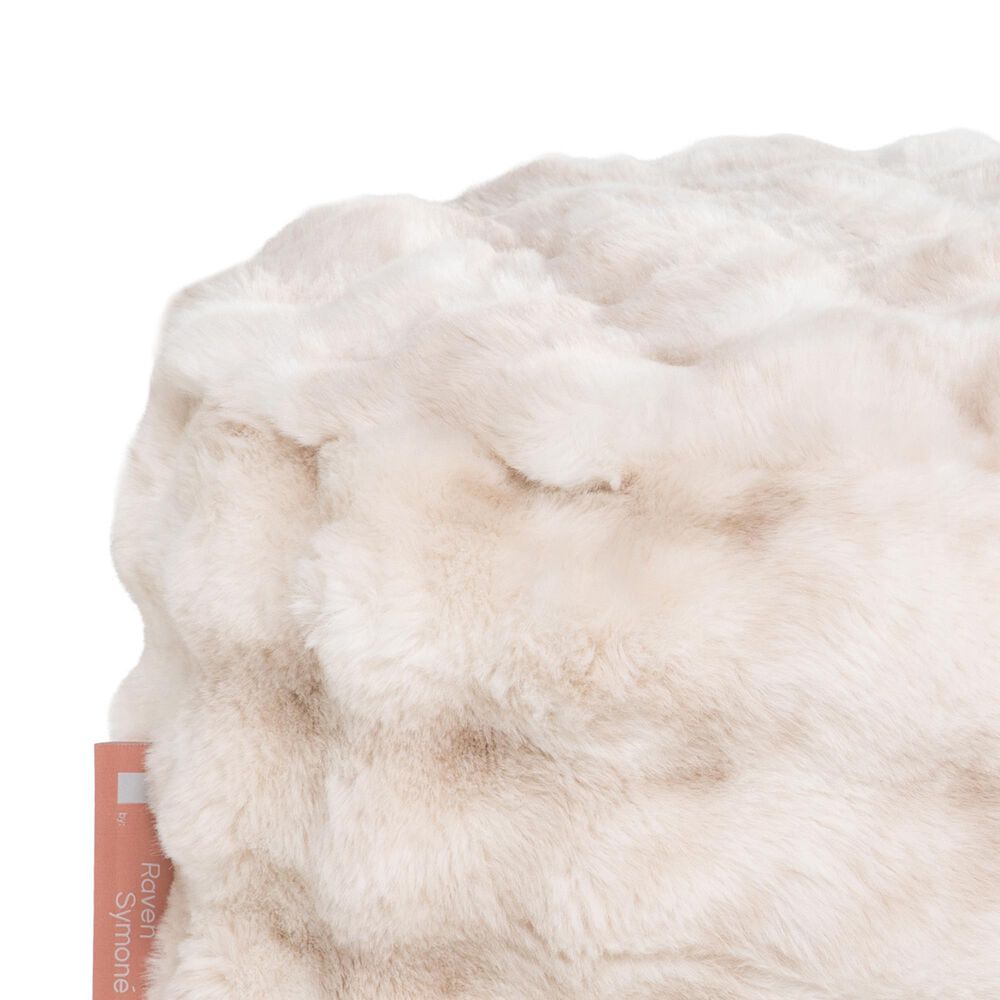 Jaxx Raven Round Accent Pouf in Phantom Cream, , large