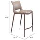 Zuo Modern Ace Counter Chair in Gray/Brown (Set of 2), , large