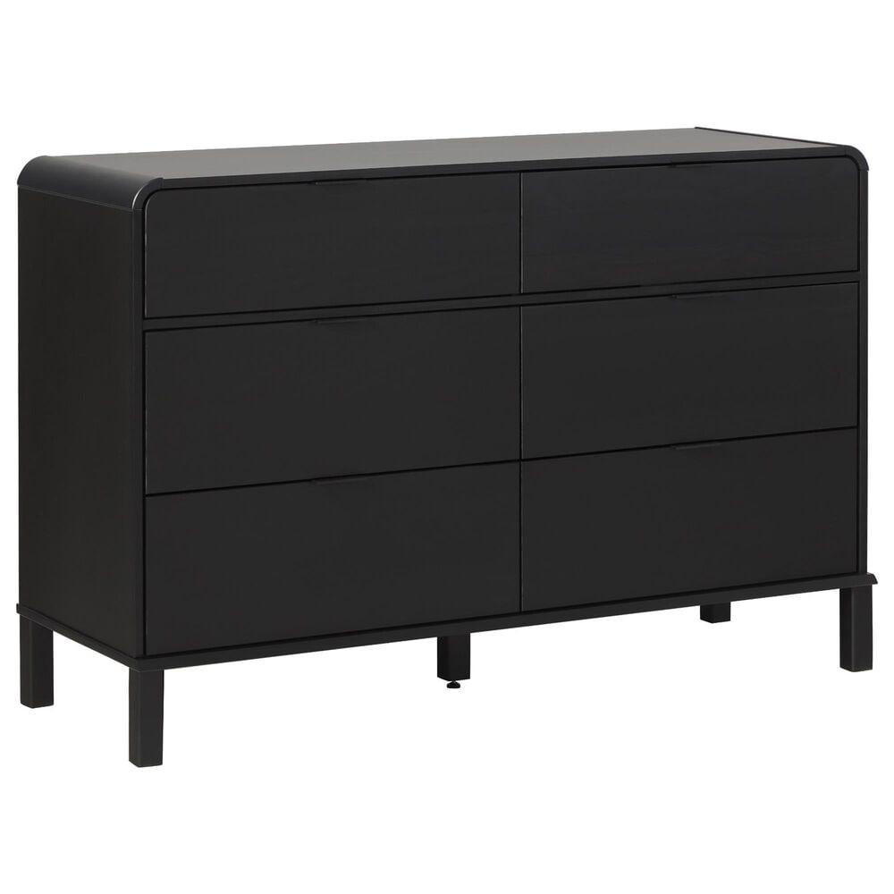 Walker Edison Elias 6-Drawer Dresser in Black, , large