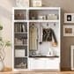GigaCloud 3-in-1 Hall Tree with 2 Drawers and Seat Bench in White, , large