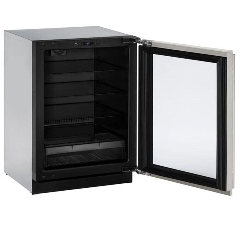 U-Line 4.9 Cu. Ft. Compact Refrigerator with Lock in Stainless Steel, , large